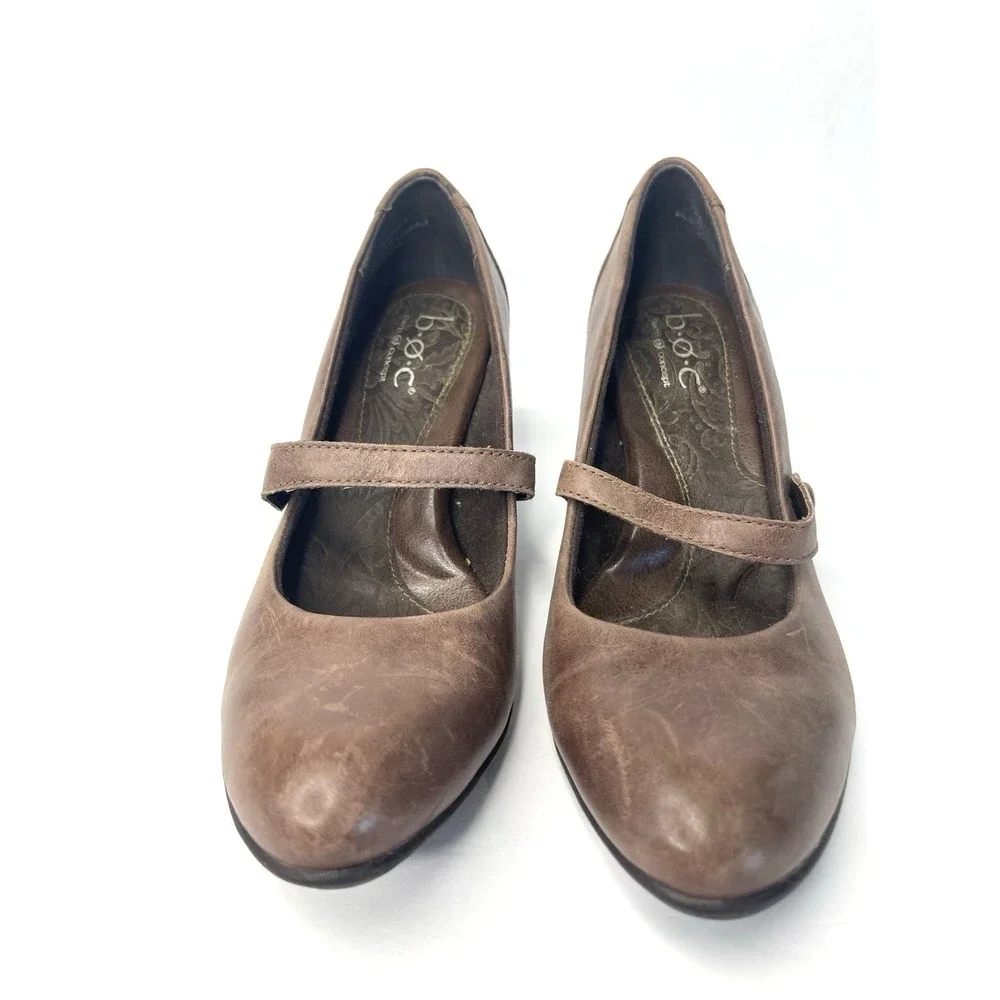 Y2K‎ Vintage BOC Born Concept Mary Jane Brown Leather Heels Size 7